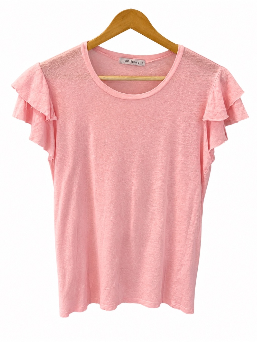 Cut Loose Top Womens Medium Pink Flutter T-shirt